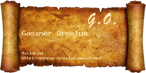 Gaszner Orsolya névjegykártya
